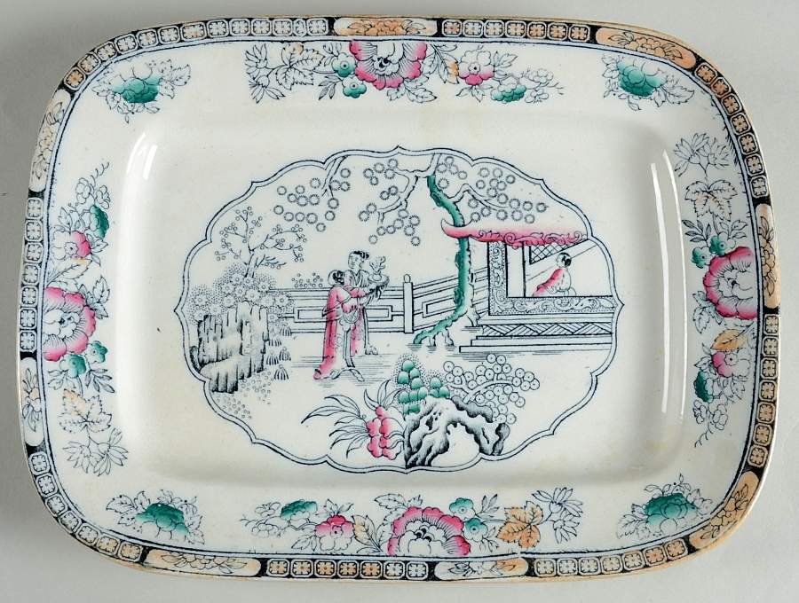 Chinese 11" Rectangular Serving Platter by Lazarus Straus & Sons-1