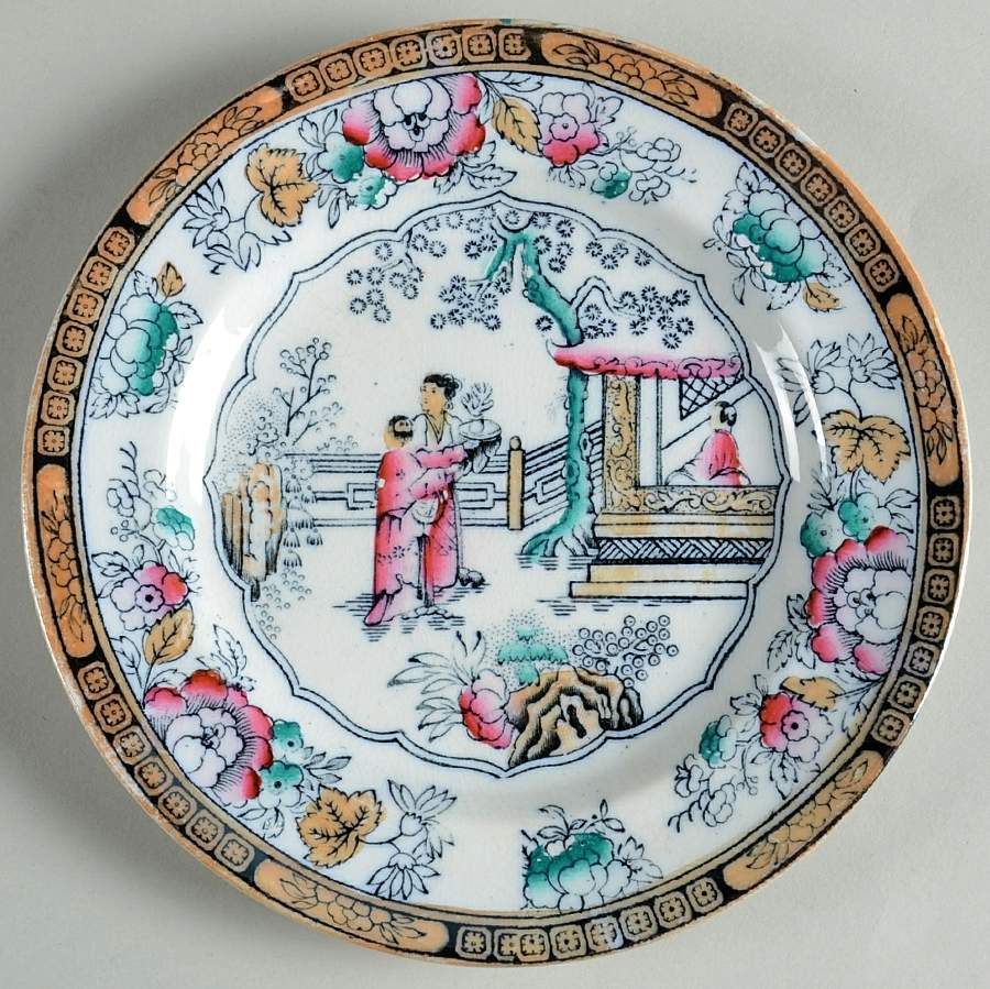 Chinese Dessert/Pie Plate by Lazarus Straus & Sons-1