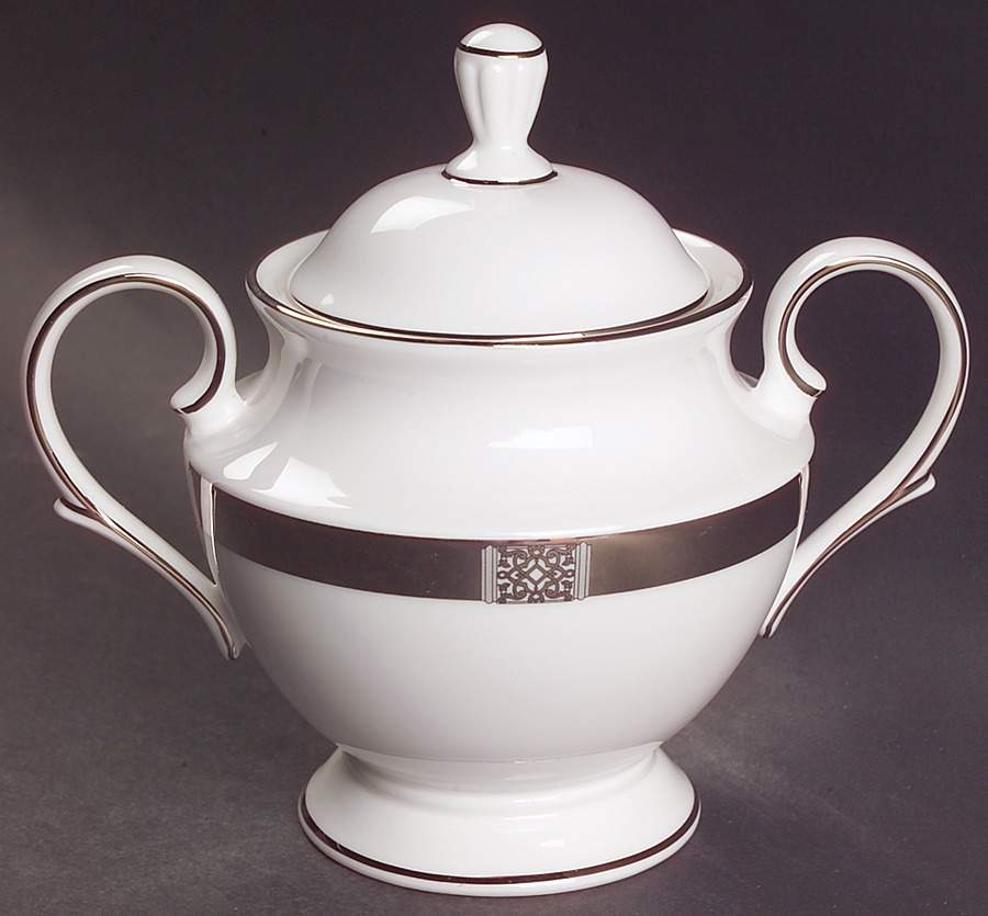 Jewel Platinum Sugar Bowl & Lid by Lenox-1
