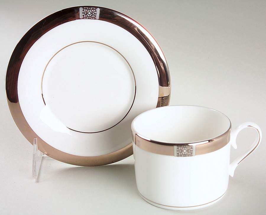 Jewel Platinum Flat Cup & Saucer Set by Lenox-1