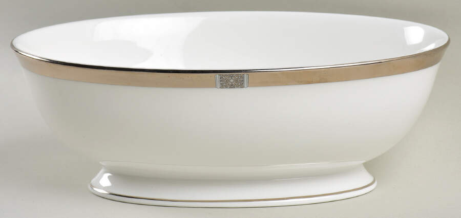 Jewel Platinum 9" Oval Vegetable Bowl by Lenox-1