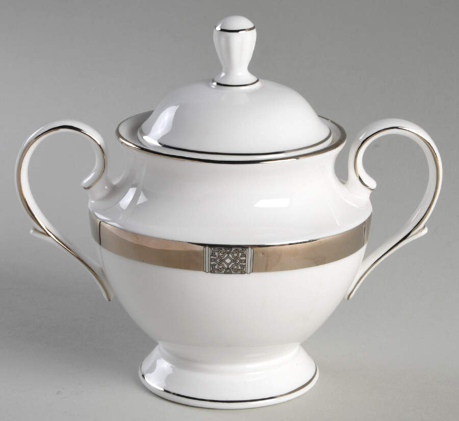 Jewel Platinum Sugar Bowl & Lid by Lenox-1
