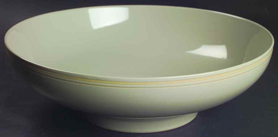 Taupe Stripe 13" Pasta Serving Bowl by Lindt-Stymeist-1