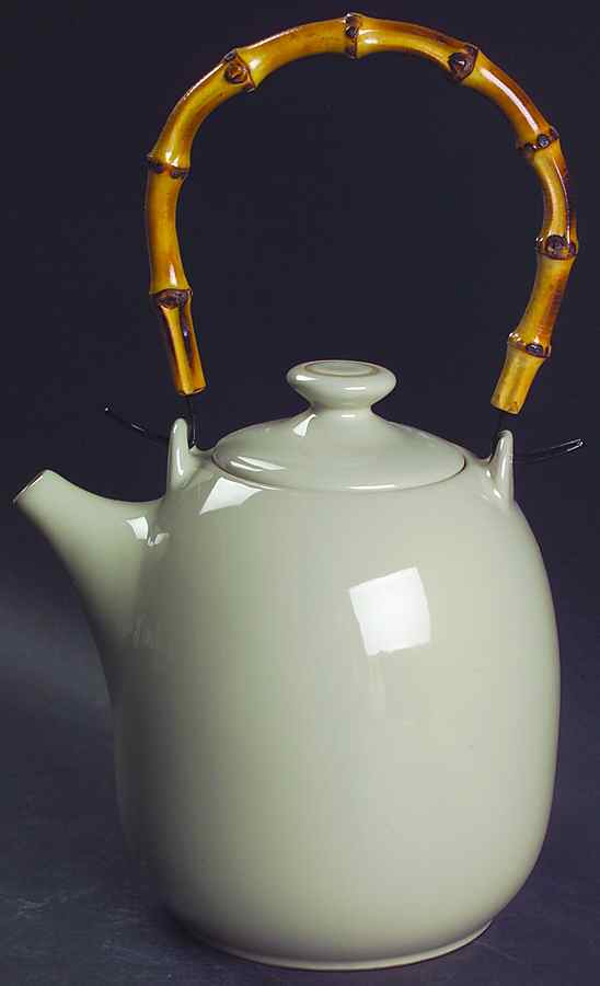 Taupe Stripe Teapot & Lid by Lindt-Stymeist-1