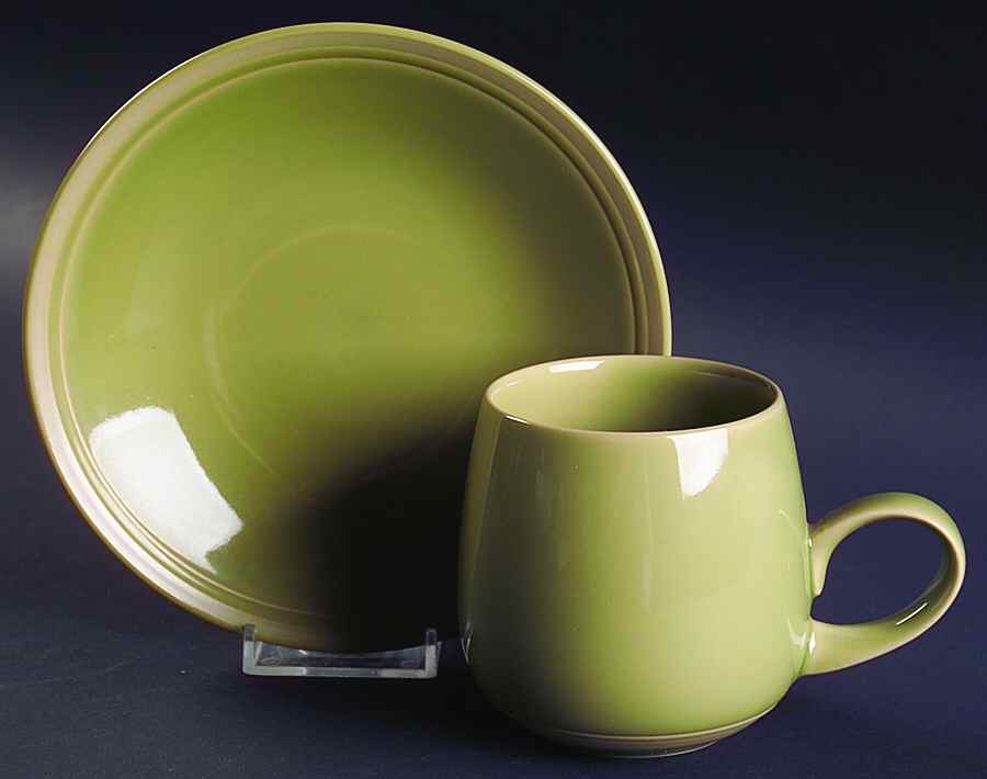 Celadon Stripe Flat Cup & Saucer Set by Lindt-Stymeist-1