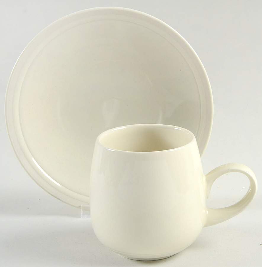 Cream Stripe Flat Cup & Saucer Set by Lindt-Stymeist-1