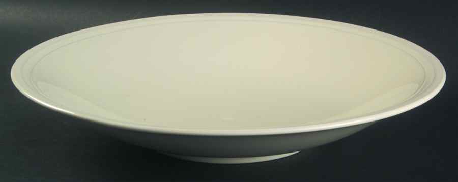 Cream Stripe 12" Deep Round Platter by Lindt-Stymeist-1
