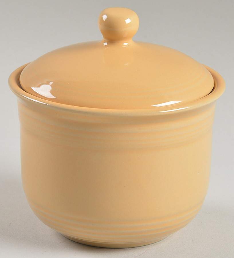 Concentrix Ochre (Yellow) Sugar Bowl & Lid by Lynn's China-1
