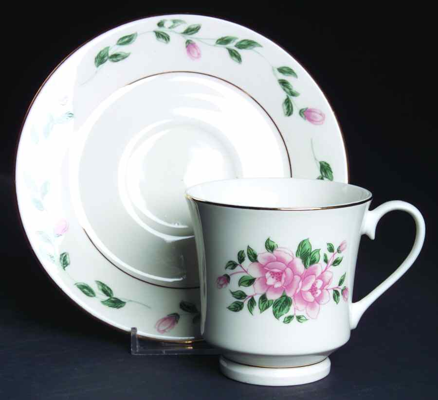 Esabeth Footed Cup & Saucer Set by Lynn's China-1