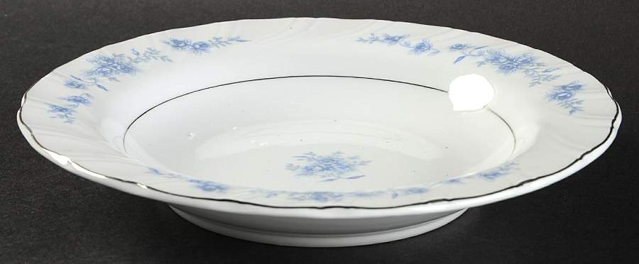 Blue Rose Rim Soup Bowl by Lynn's China-1