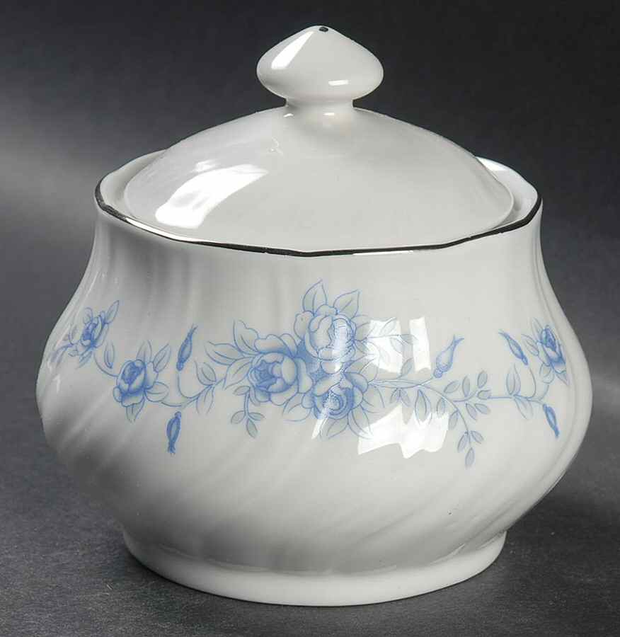 Blue Rose Sugar Bowl & Lid by Lynn's China-1