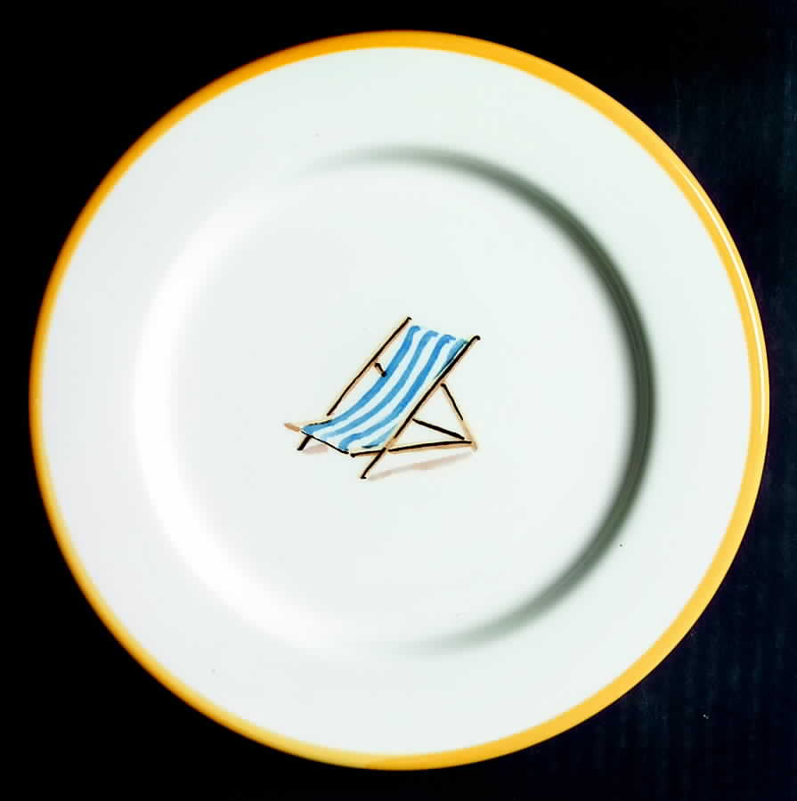 Vineyard Chair Yellow Dessert/Pie Plate by Ralph Lauren China-1