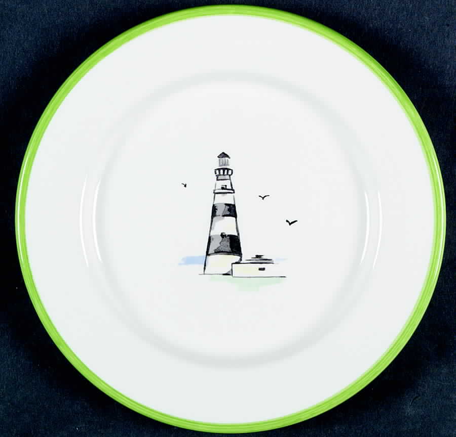 Vineyard Lighthouse Green Dessert/Pie Plate by Ralph Lauren China-1