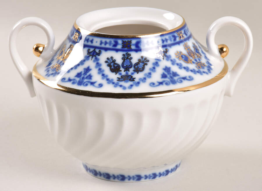 Cobalt Frieze Sugar Bowl No Lid by Lomonosov-1