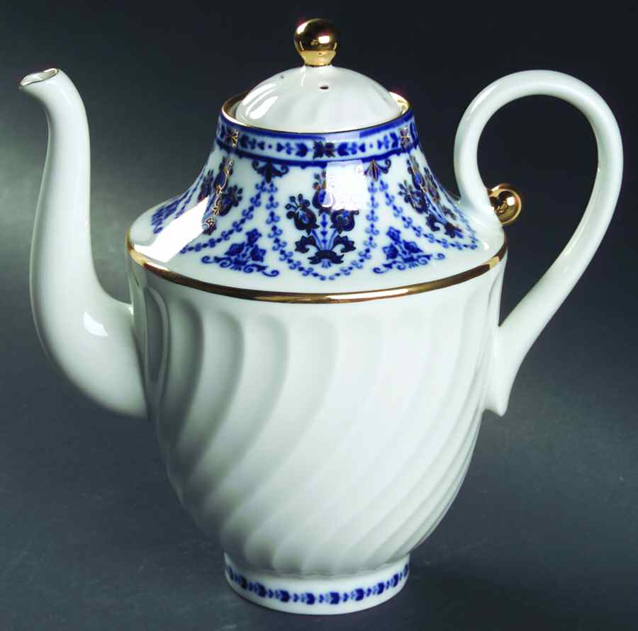Cobalt Frieze Coffee Pot & Lid by Lomonosov-1