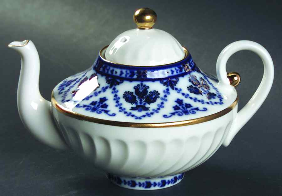 Cobalt Frieze Individual Teapot & Lid by Lomonosov-1