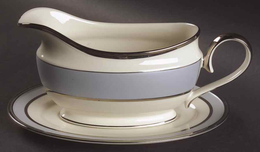 Blue Frost Gravy Boat & Underplate by Lenox-1