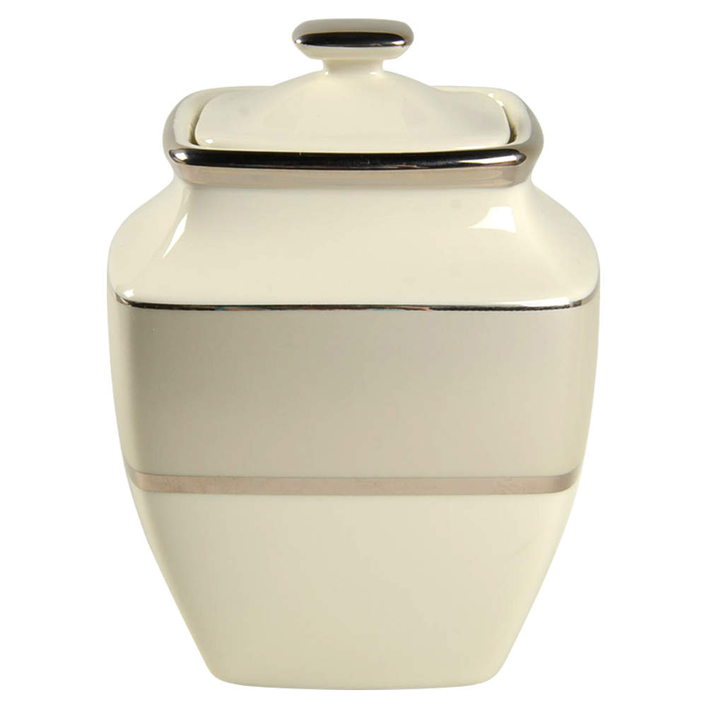 Ivory Frost Square Sugar Bowl & Lid by Lenox-1