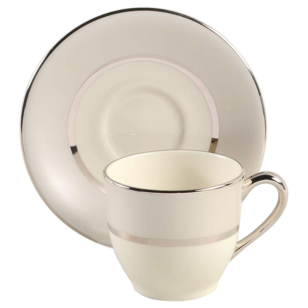 Ivory Frost Flat Demitasse Cup & Saucer Set by Lenox-1