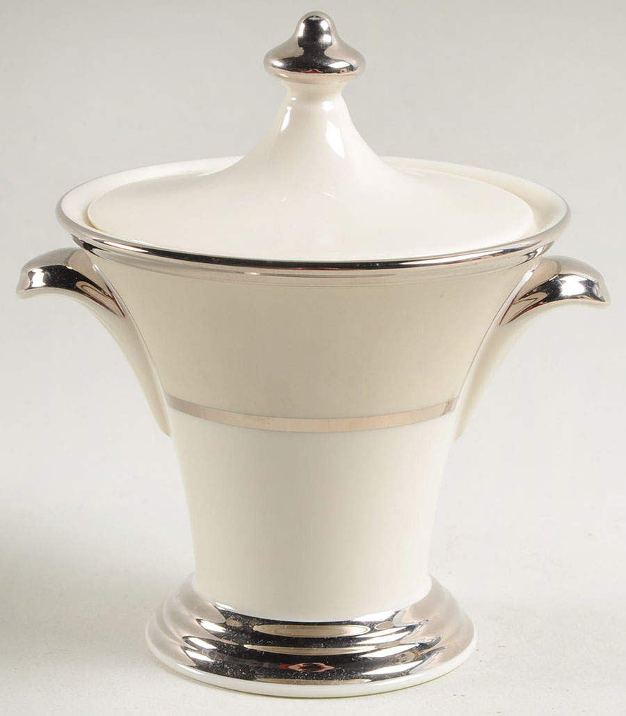Ivory Frost Sugar Bowl & Lid by Lenox-1