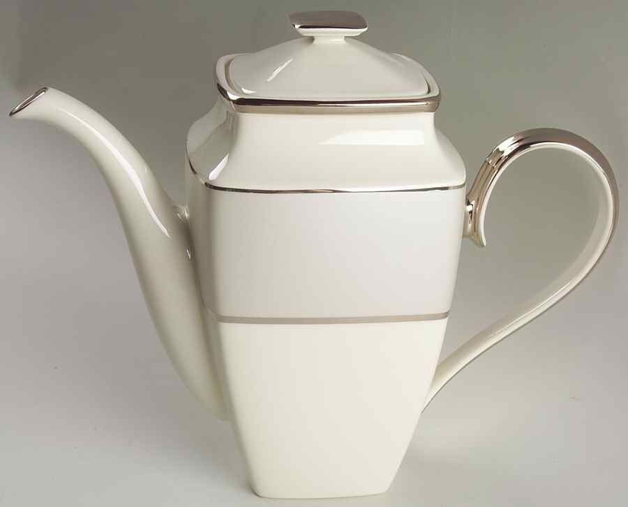 Ivory Frost Square Coffee Pot & Lid by Lenox-1