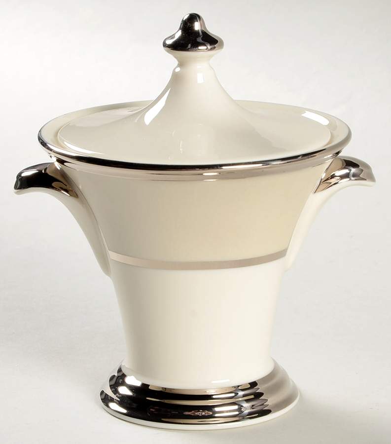 Ivory Frost Sugar Bowl & Lid by Lenox-1