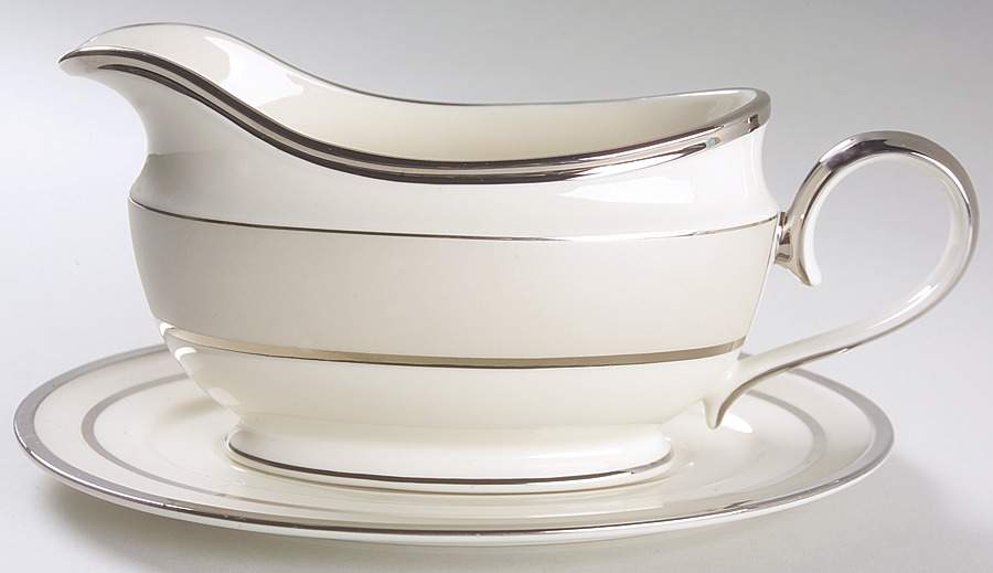 Ivory Frost Gravy Boat & Underplate by Lenox-1