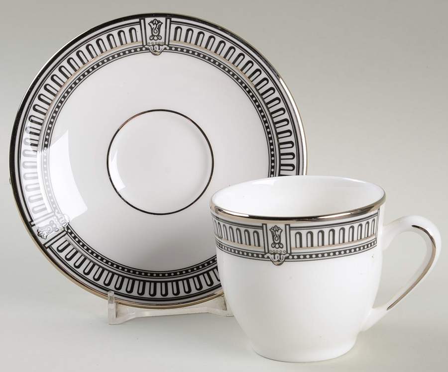 Architect's Table Flat Demitasse Cup & Saucer Set by Lenox-1