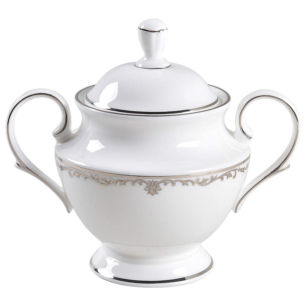 Coronet Platinum Sugar Bowl & Lid by Lenox-1