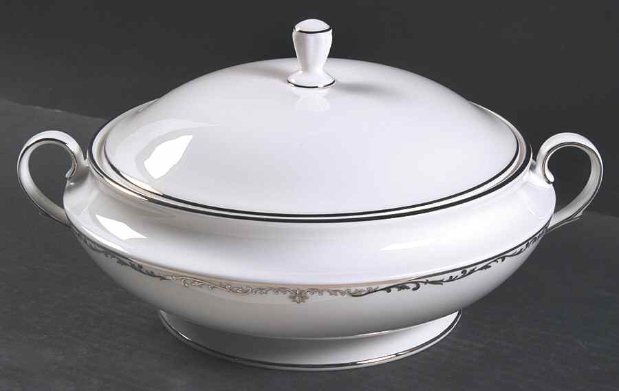 Coronet Platinum Round Covered Vegetable by Lenox-1