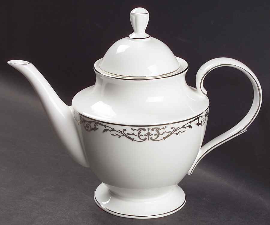 Coronet Platinum Teapot & Lid by Lenox-1