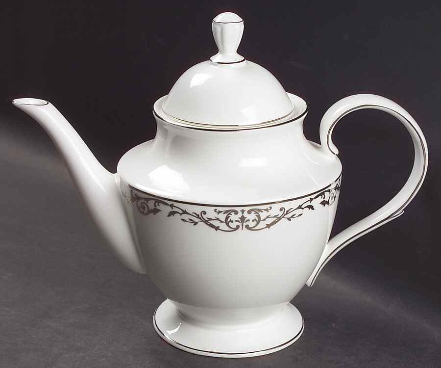 Coronet Platinum Teapot & Lid by Lenox-1