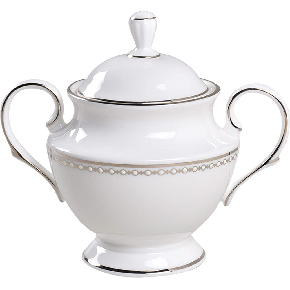 Pearl Platinum Sugar Bowl & Lid by Lenox-1