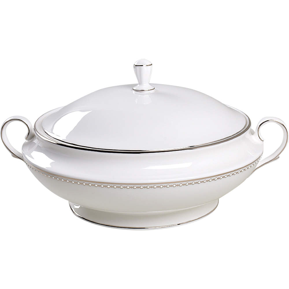 Pearl Platinum Round Covered Vegetable by Lenox-1