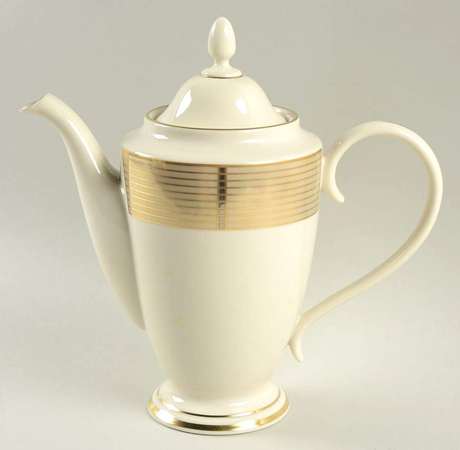 Golden Weave 1999 Shape Coffee Pot & Lid by Lenox-1