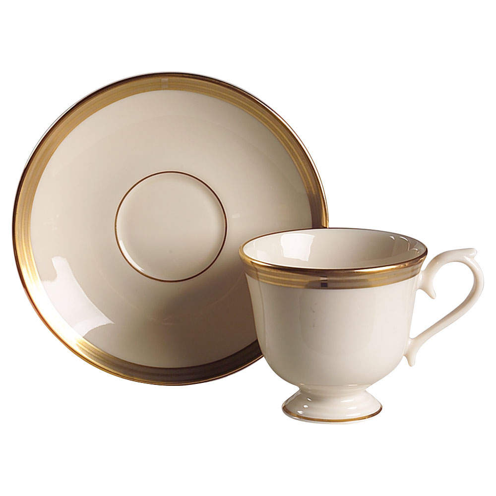 Golden Weave Footed Cup & Saucer Set by Lenox-1