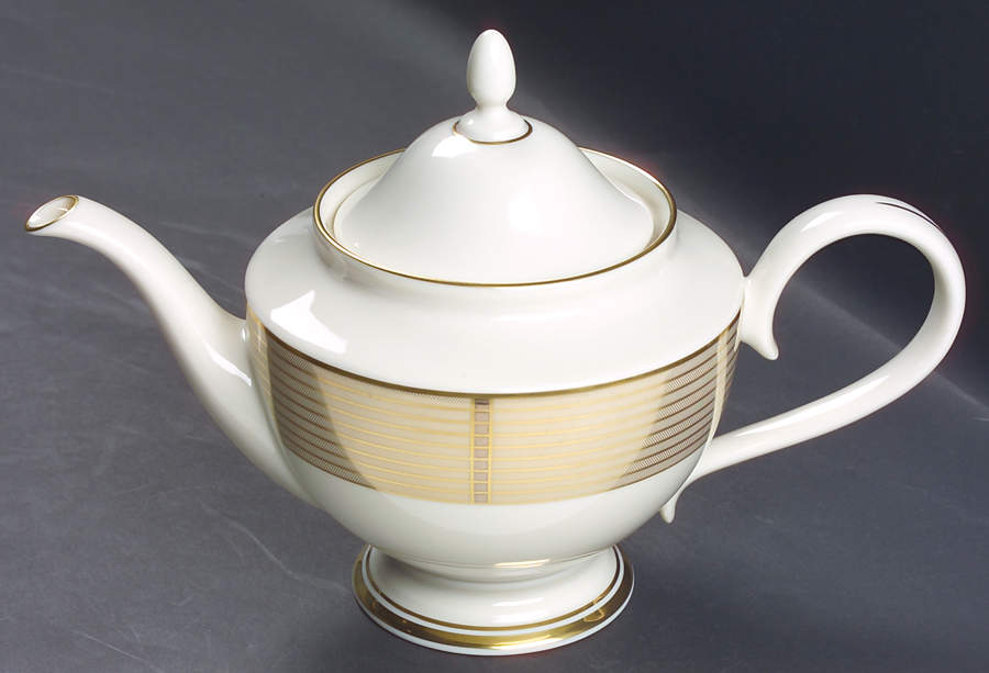 Golden Weave 1999 Shape Teapot & Lid by Lenox-1