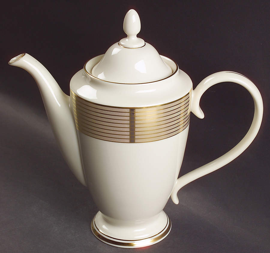 Golden Weave 1999 Shape Coffee Pot & Lid by Lenox-1