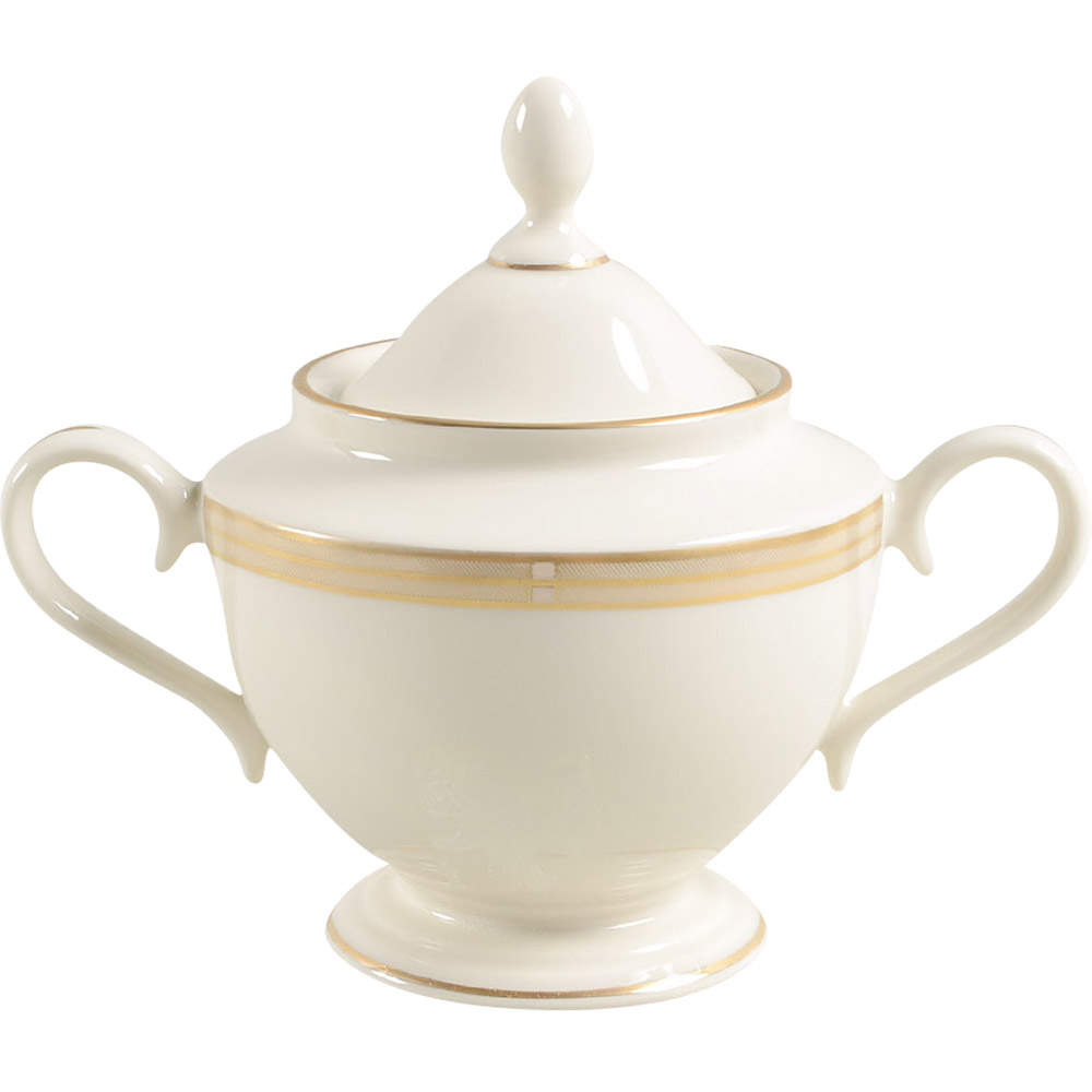 Golden Weave 1999 Shape Sugar Bowl & Lid by Lenox-1