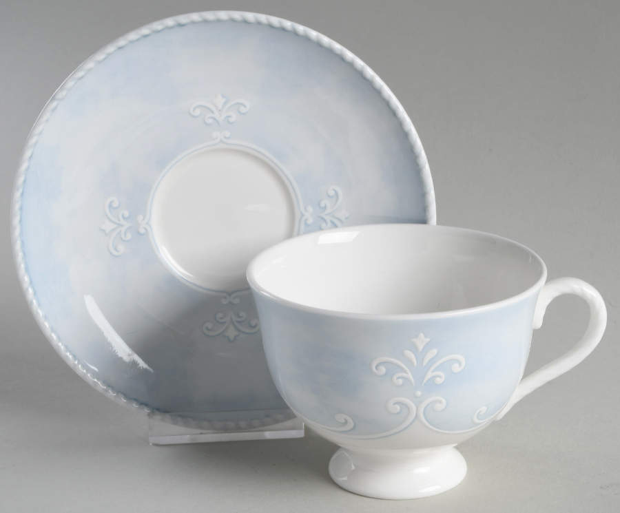 Swedish Garland Footed Cup & Saucer Set by Lenox-1