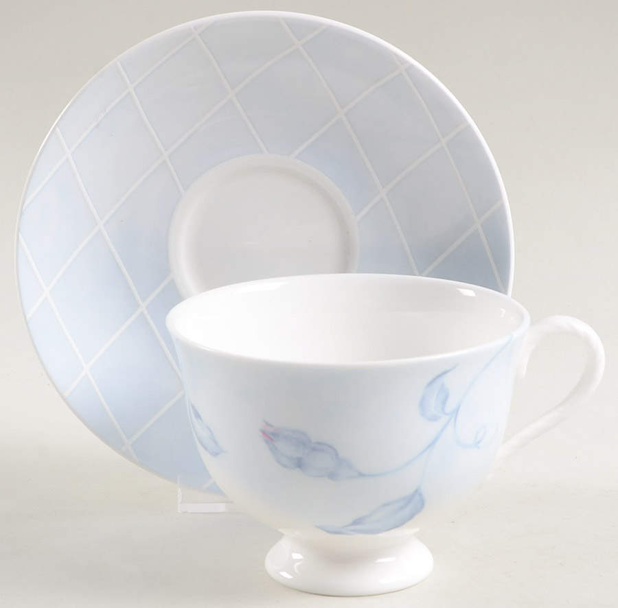 Swedish Rose Footed Cup & Saucer Set by Lenox-1