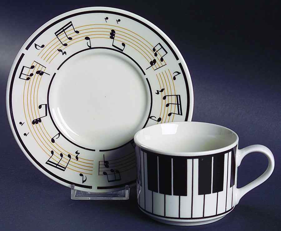 Melody Flat Cup & Saucer Set by Lillian Vernon-1