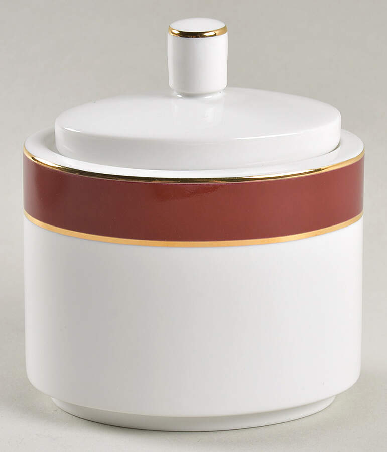 Southport Cabernet with Gold Sugar Bowl & Lid by Ralph Lauren China-1