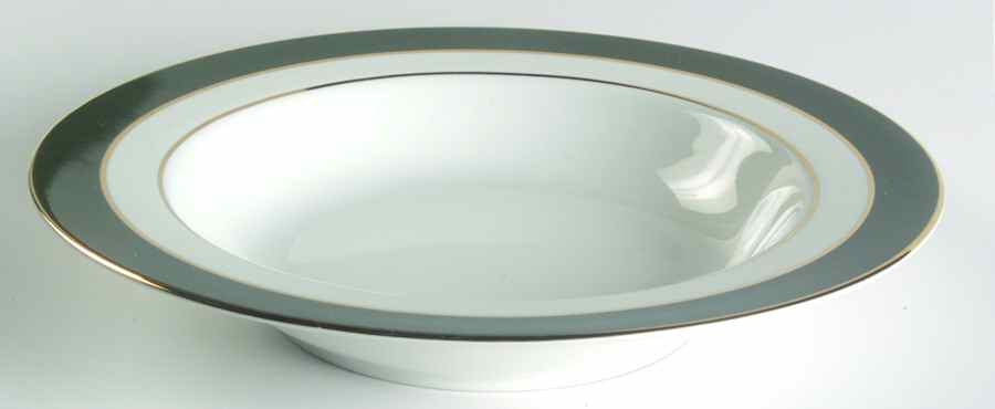 Southport Green with Gold Large Rim Soup Bowl by Ralph Lauren China-1