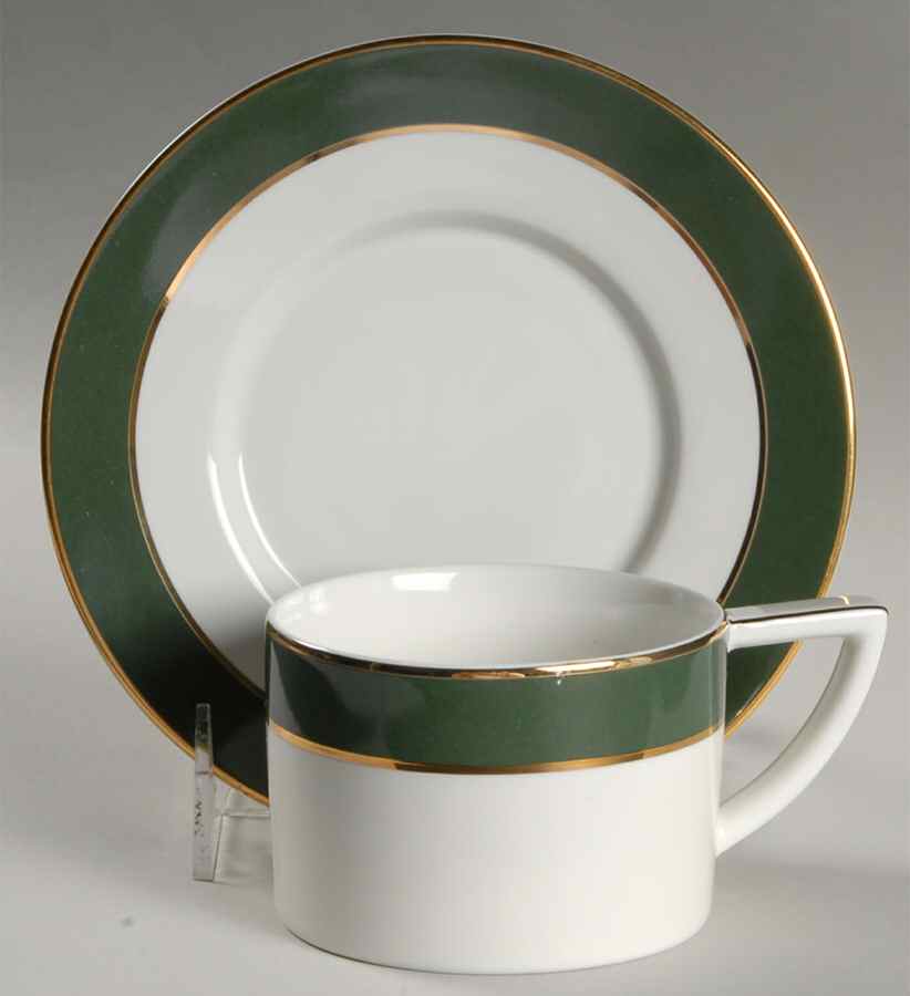 Southport Green with Gold Flat Cup & Saucer Set by Ralph Lauren China-1