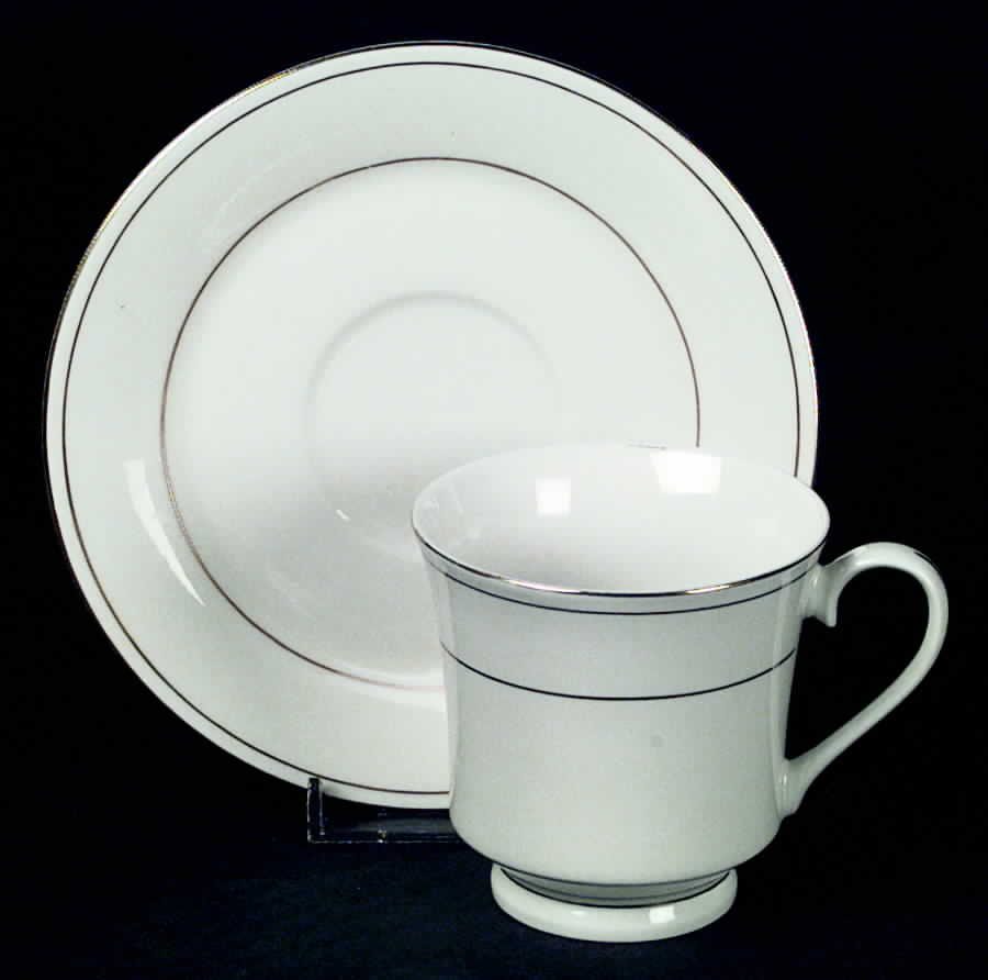 Anniversary Gold Footed Cup & Saucer Set by Lynn's China-1