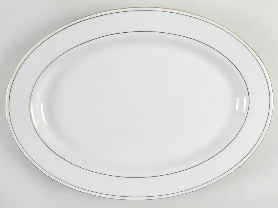 Anniversary Gold 14" Oval Serving Platter by Lynn's China-1