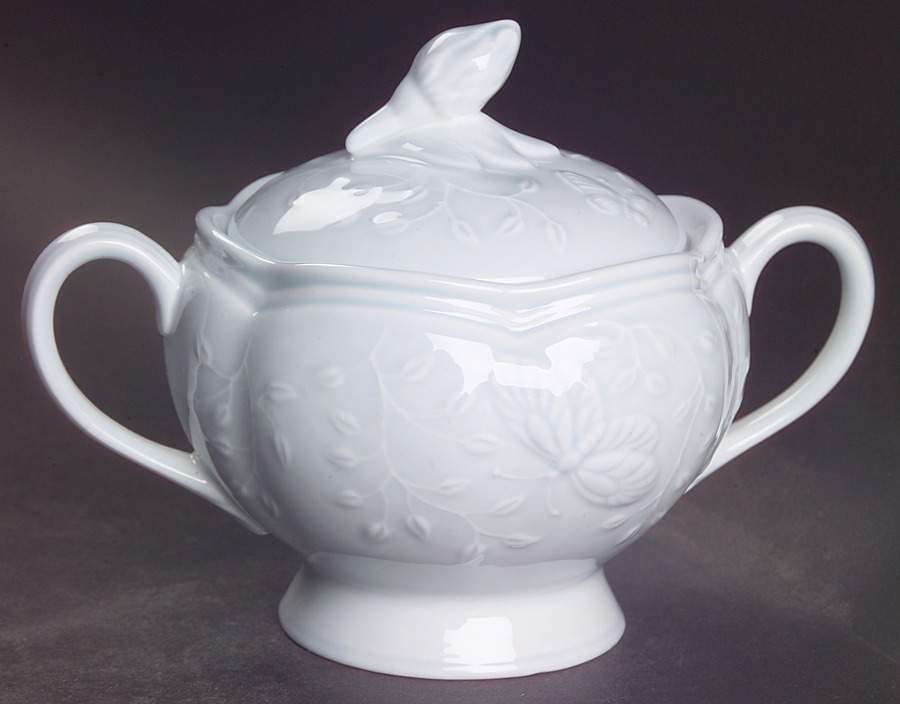 Butterfly Meadow Sky Sugar Bowl & Lid by Lenox-1