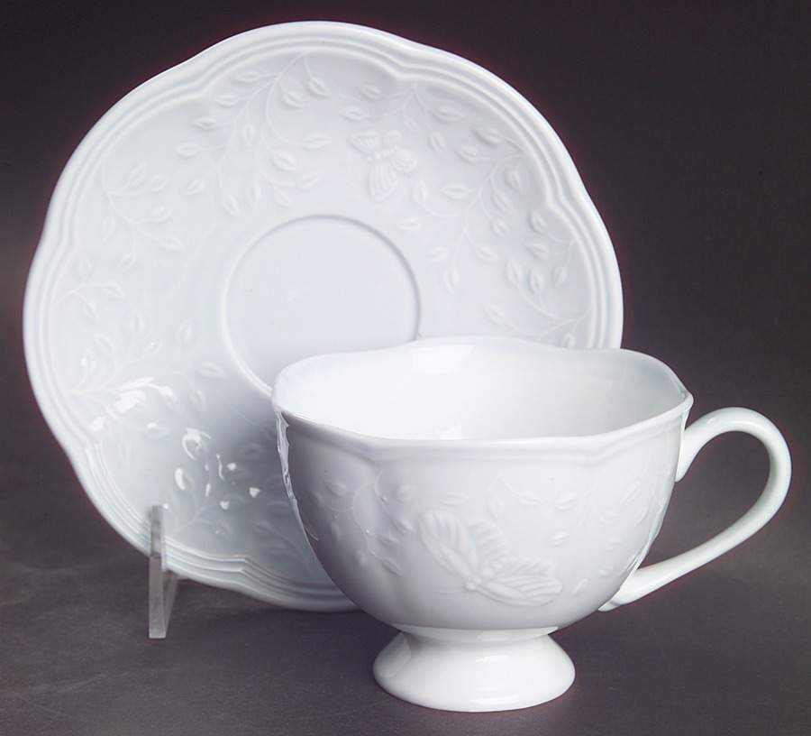 Butterfly Meadow Sky Footed Cup & Saucer Set by Lenox-1