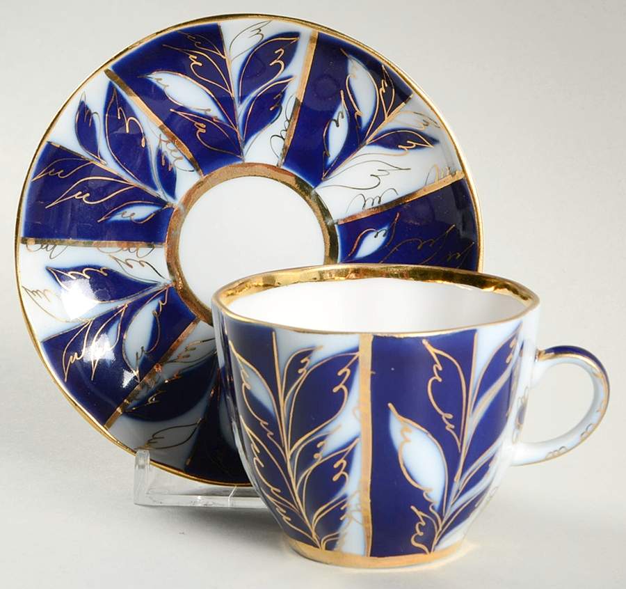 Winter Evening Flat Demitasse Cup & Saucer Set by Lomonosov-1